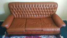Sofá cama Vintage em pele