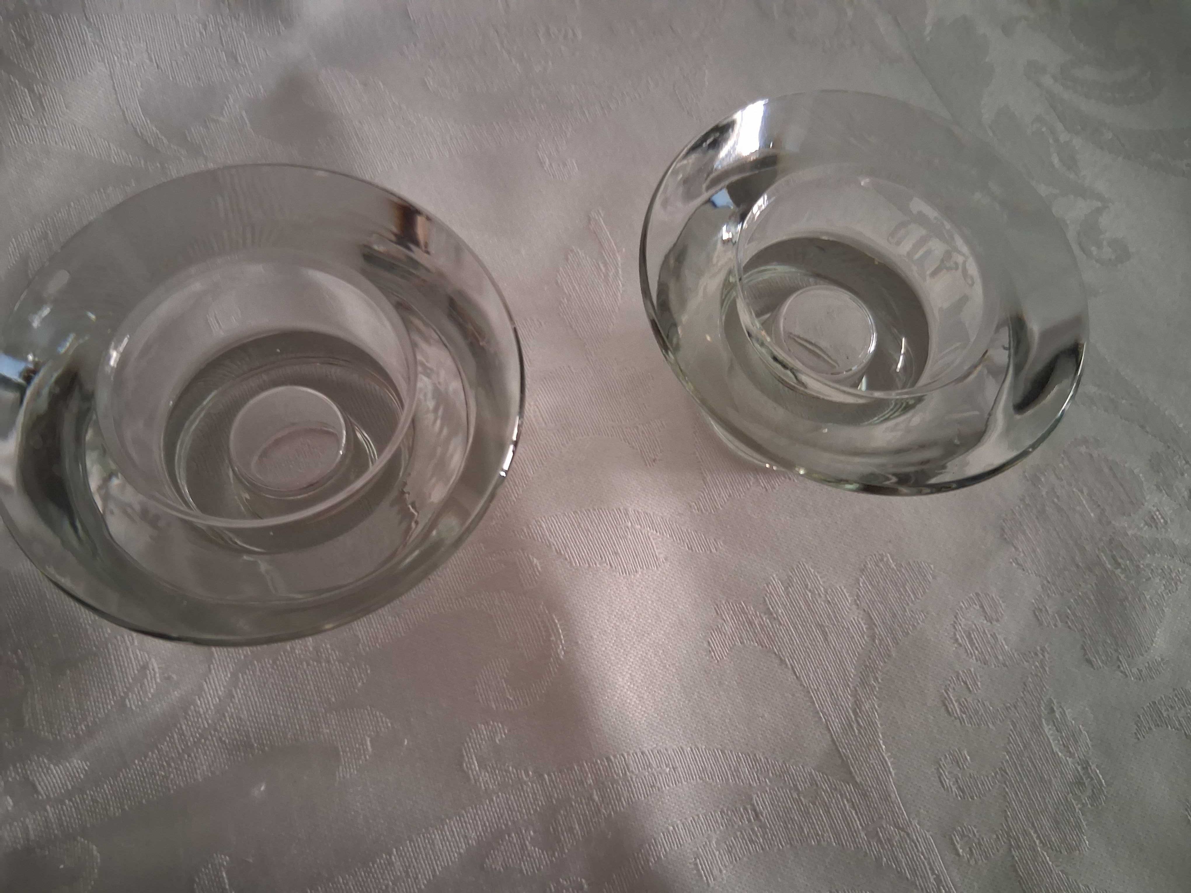 2 castiçais duplos em vidro (Portes incluídos)