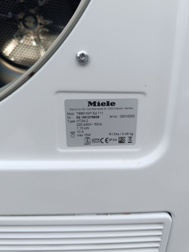 Сушильна машина miele t8861wp