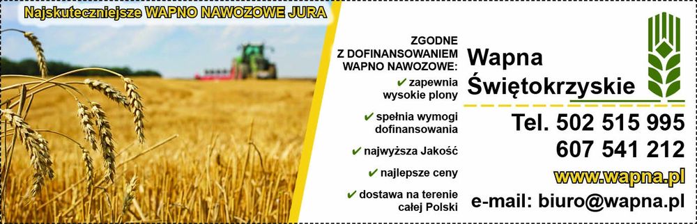 Wapno Nawozowe Węglanowe, Magnezowe, Kreda, Tlenkowe -Dotacje-Jakość**