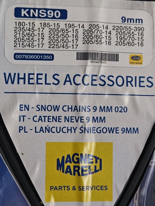 ŁAŃCUCHY ŚNIEGOWE 9MM SIZE 090 (KPL/2SZT) Nowe, nieużywane