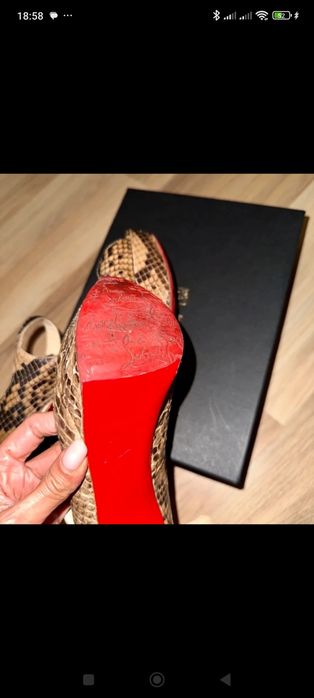 Sapatos Christian Louboutin LADY PEEP 140 PYTHON