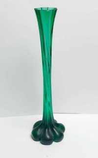 Stary Wazonik, wazon PRL z zielonego szkła zielony