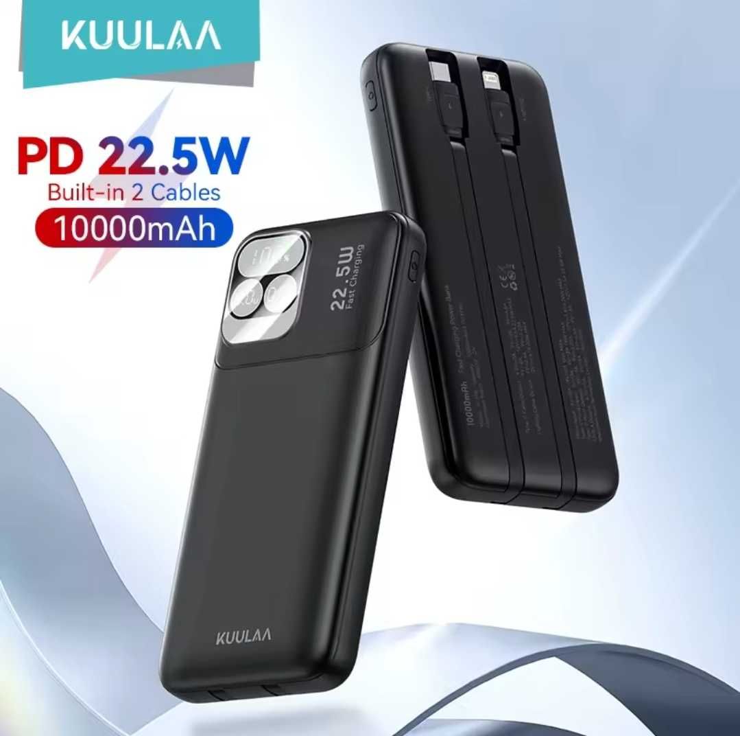 KUULAA Power Bank 10000 мАч PD 22,5 Вт Быстрая зарядка телефона