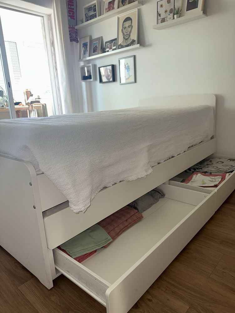 Cama Solteiro dupla com gavetas Ikea - SLAKT