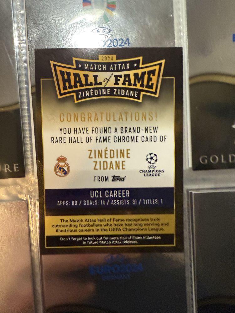 Karta Match Attax 24/25 Zinedine Zidane Hall Of Fame