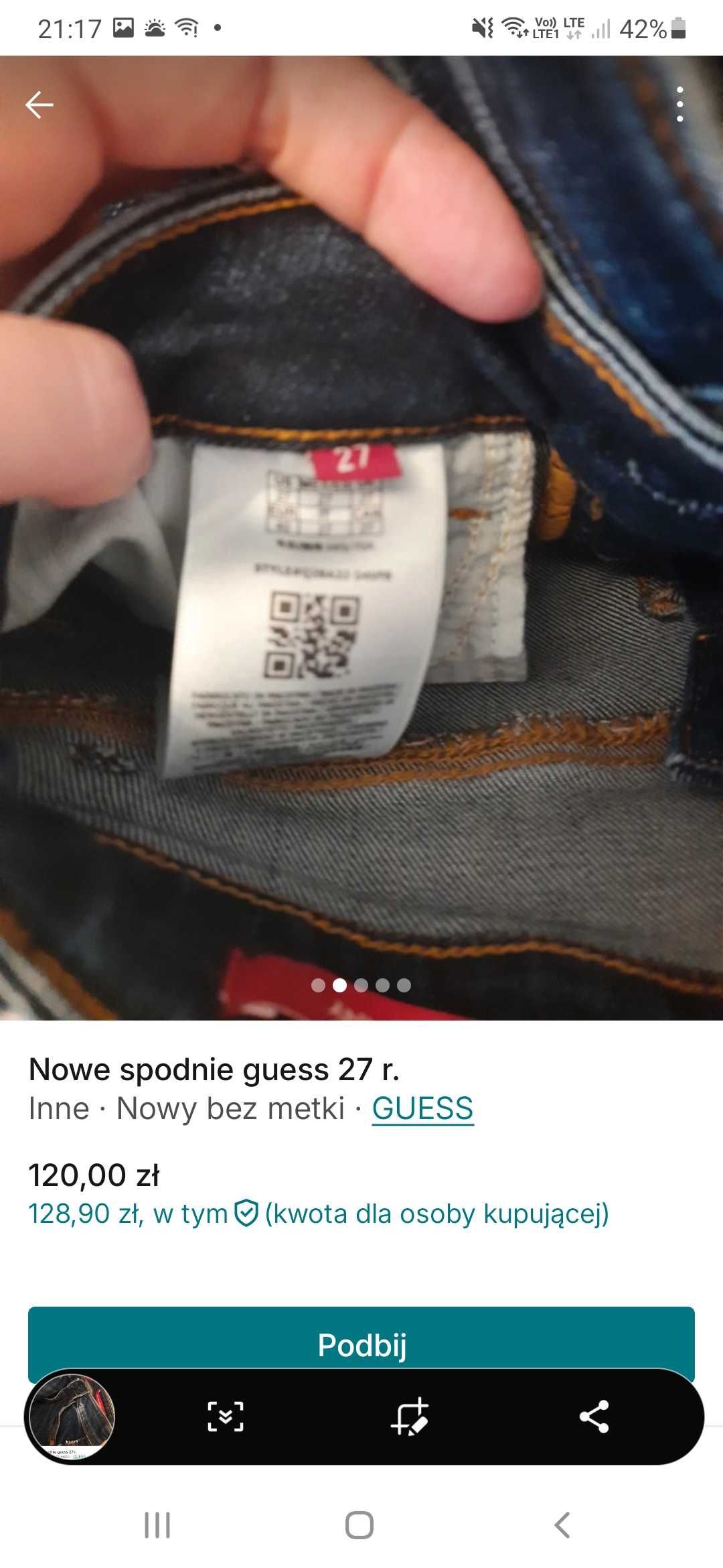 Spodnie jeansowe guess