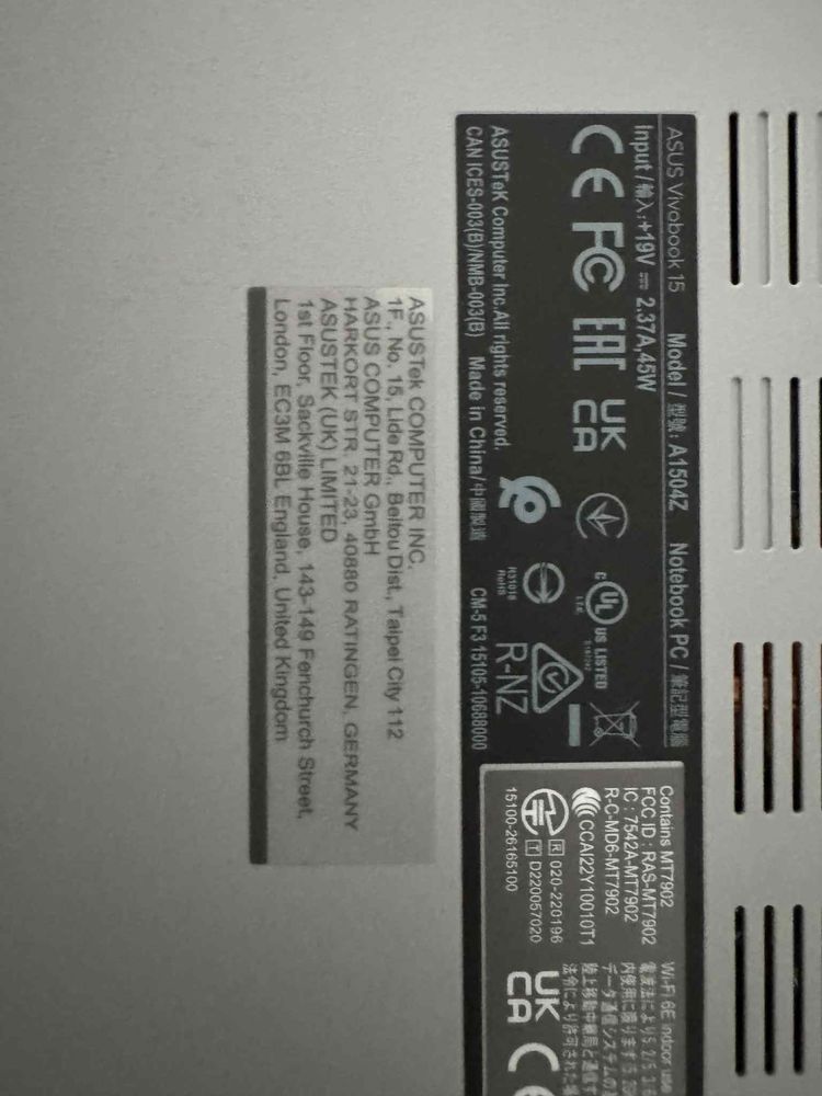 Laptop ASUS VivoBook A1504ZA-BQ741W 15,6 cali i5 16 gb ram 512 gb ssd