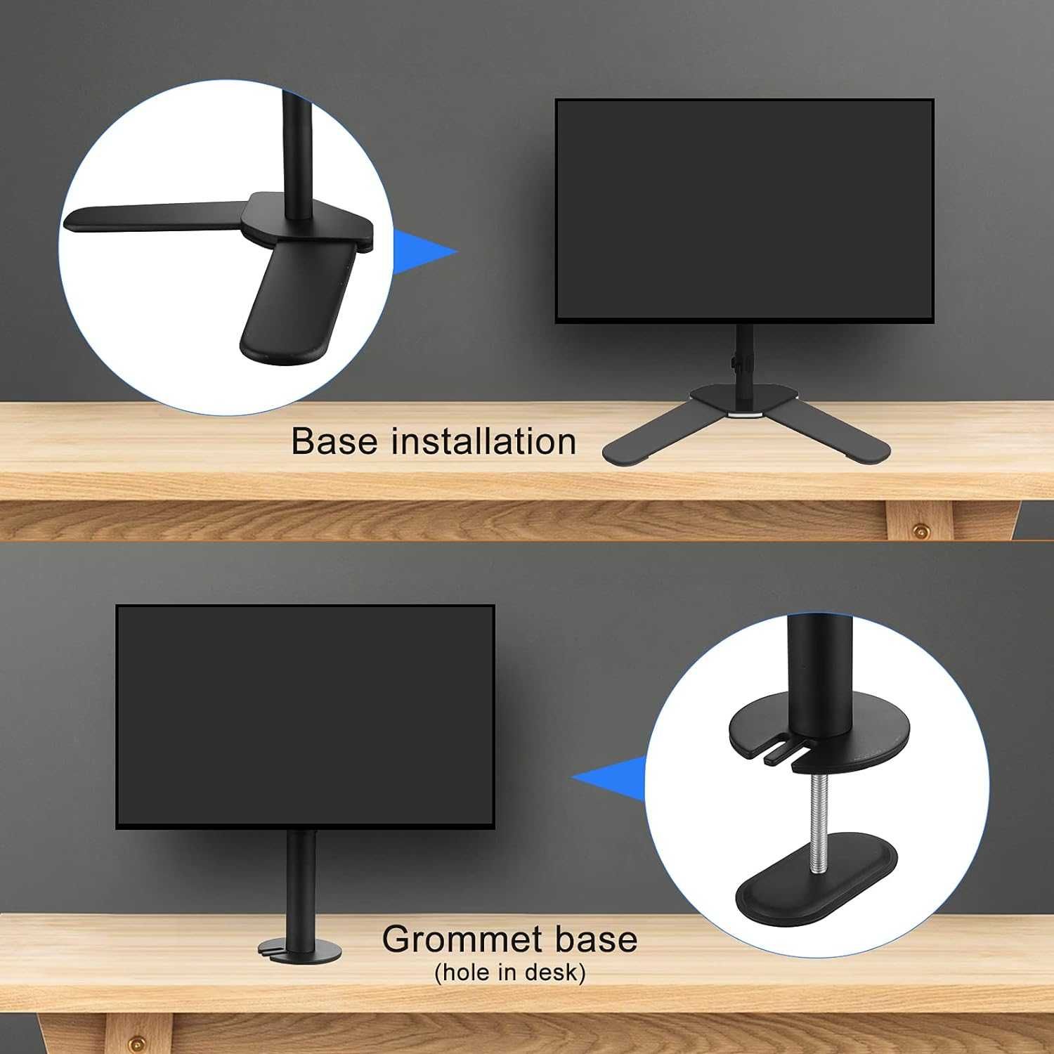 Uchwyt stojak regulowany nachylany obrotowy monitora 13-27 cali biurka
