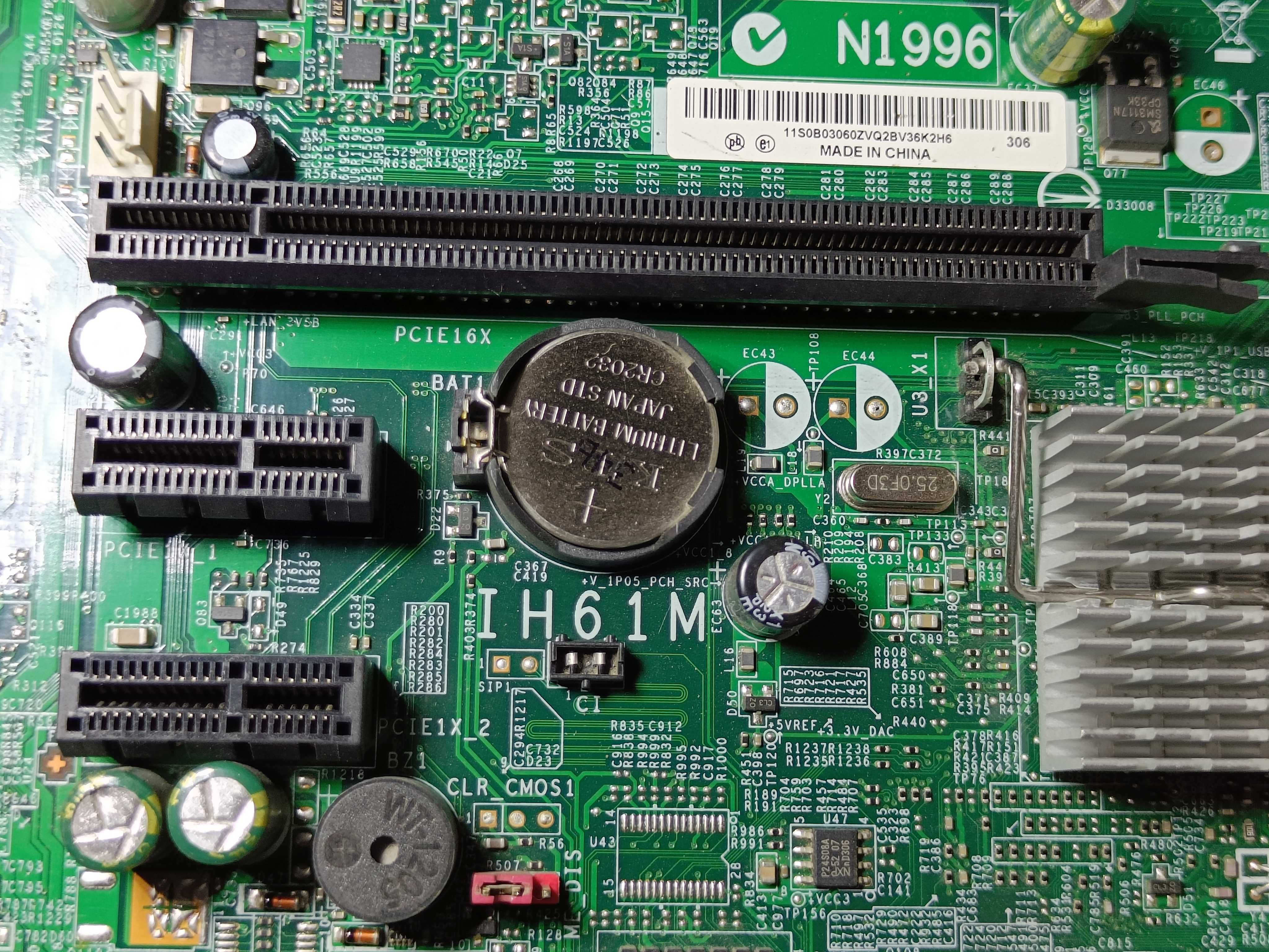Материнська плата - Lenovo IH61M Intel H61 LGA1155 - ВІДМІННИЙ стан