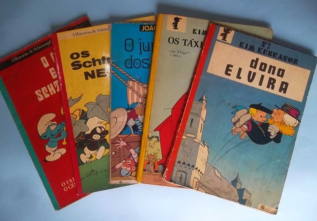 União Gráfica Ed. : 5 álbuns Kim Kebranoz, João e Pirolito, Schtrumpfs