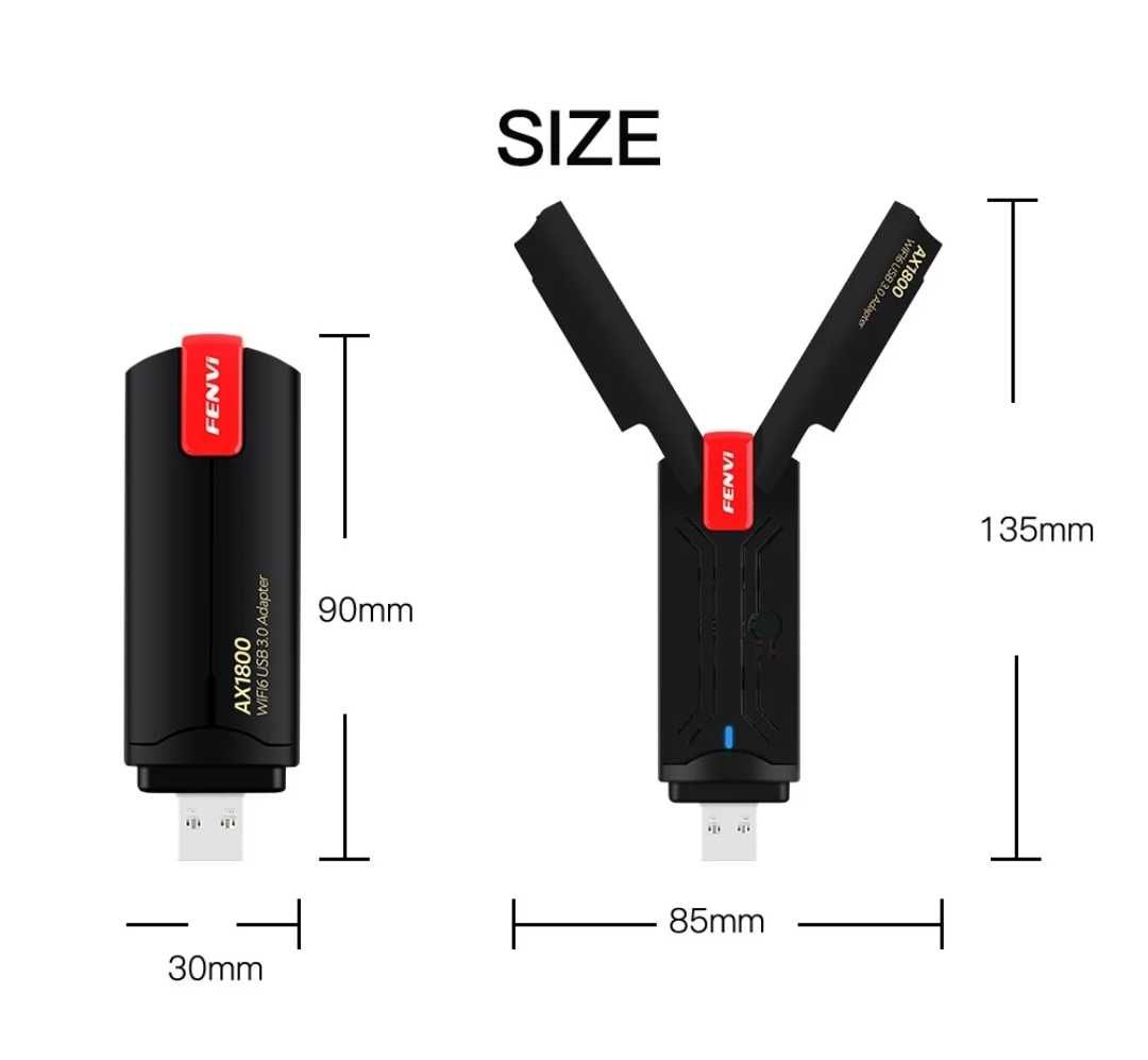 FENVI AX1800 Wi-Fi 6 USB адаптер двухдиапазонный 2,4G/5 ГГц