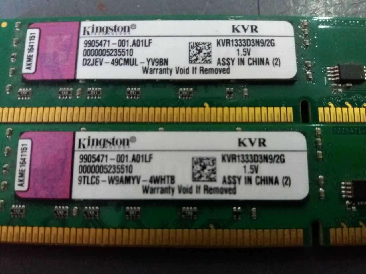 Оперативна память Kingston 4Gb DDR3 (2Gb*2) БУ