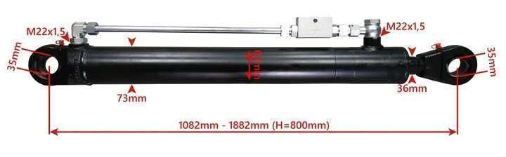 Siłownik CJ2F 63x36 800 z zaworem blokada 1/2'' [7644]