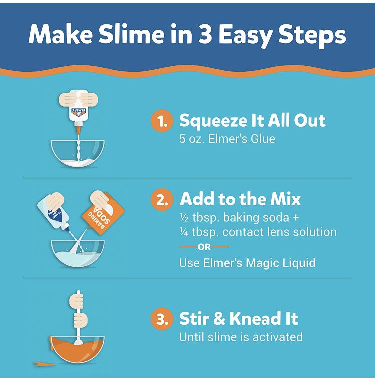 Elmers Glue Slime Starter Kit, прозрачный и фиолетовый клей
