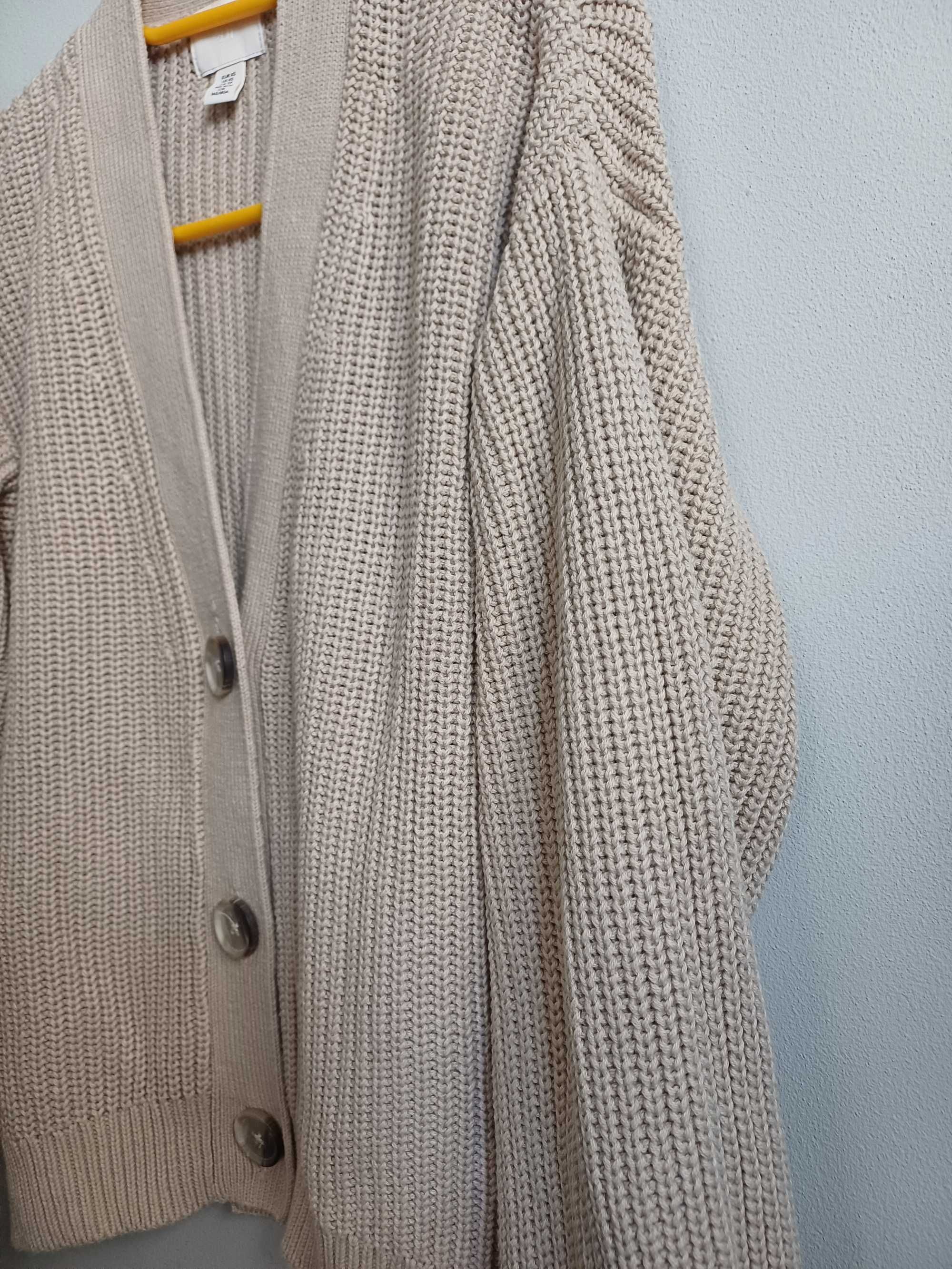 Oversizowy sweter damski grubszy H&M r. XS-M