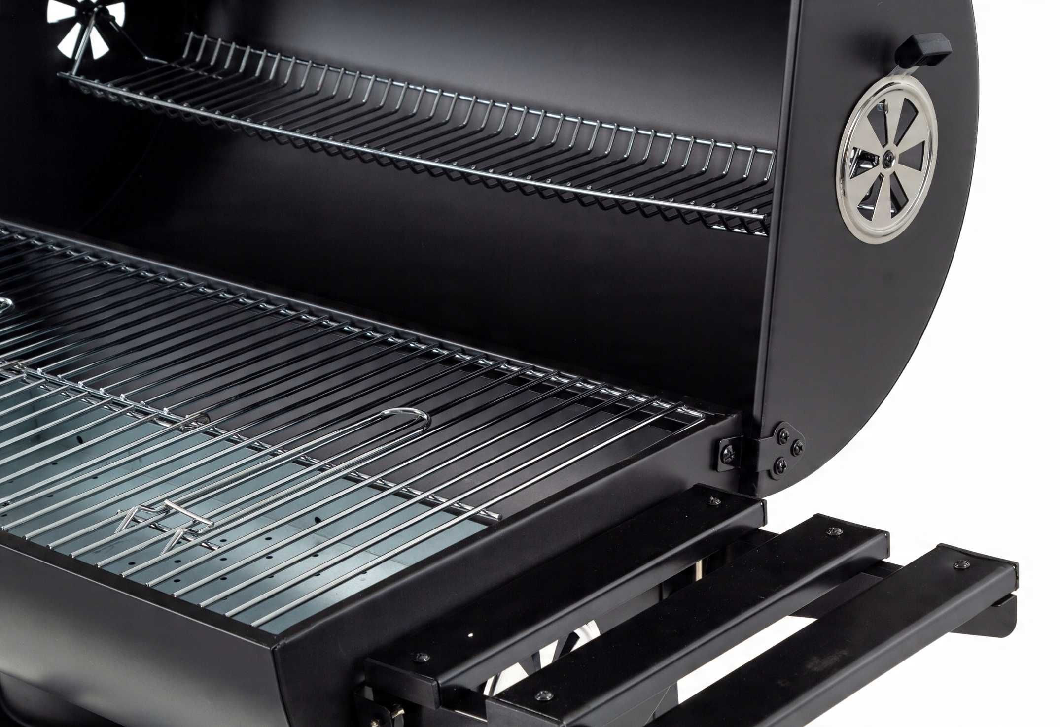 Profesjonalny Grill Węglowy – Beczka, 2 Ruszty, Termometr, Popielnik