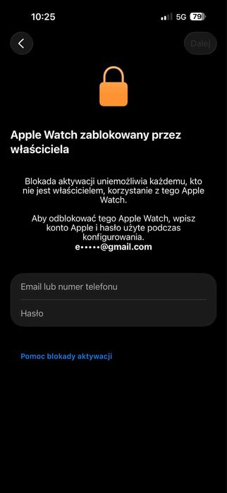 Apple Watch Series 6 44mm Model A2376 - Zablokowany