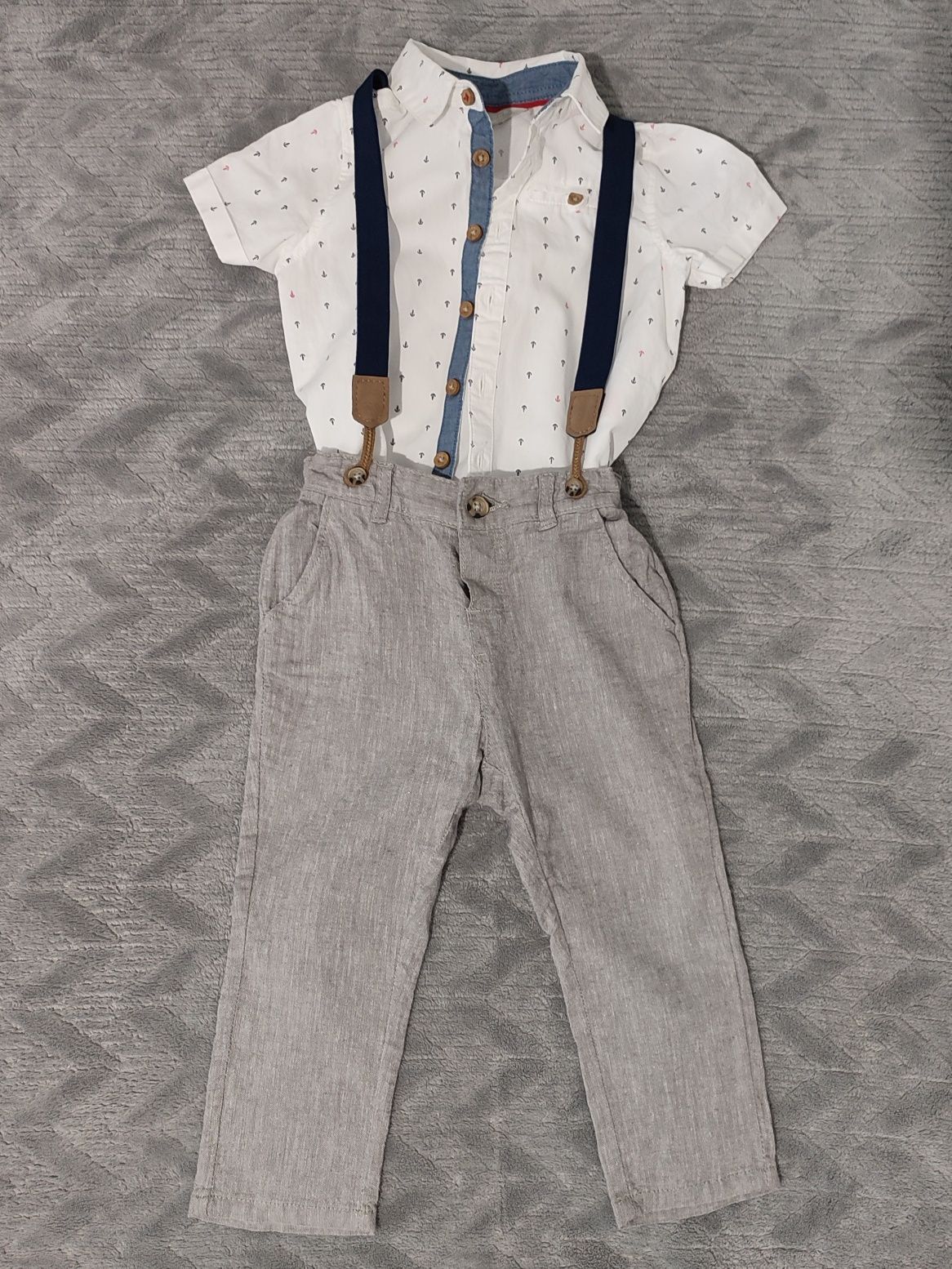 Костюм на хлопчика 1-2 роки, штани лляні, рубашка, брюки
