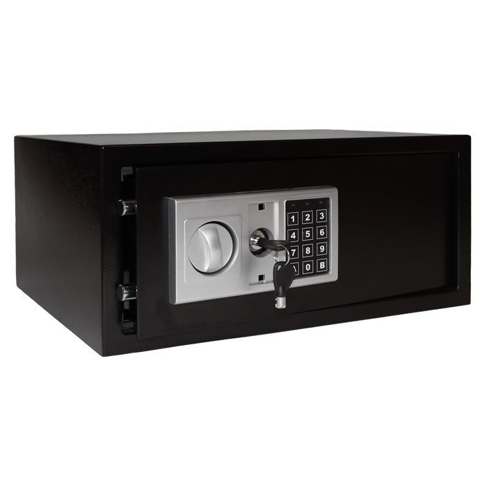 Sejf domowy biurowy zamek elektroniczny szyfrowy kluczyk XXL 43x35x21