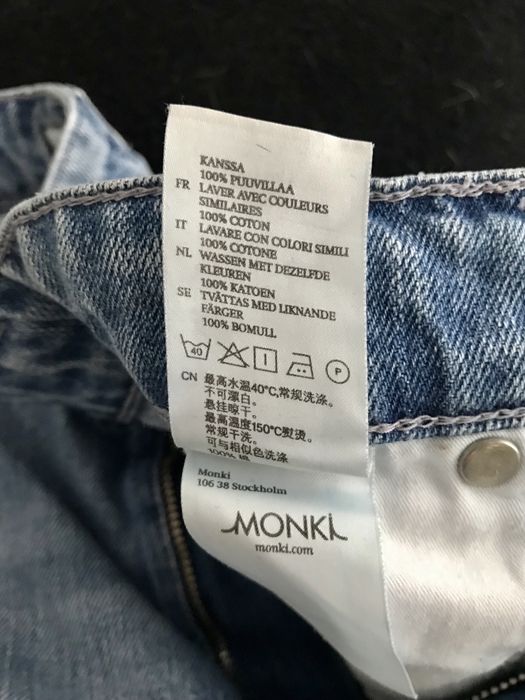 Spodnie jeansy jeans Monki XS 34 dziury swietne jak nowe
