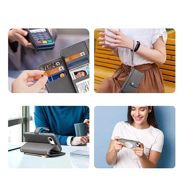 Etui skórzane Dux Ducis Lawa na iPhone 16e z odłączanym portfelem magn