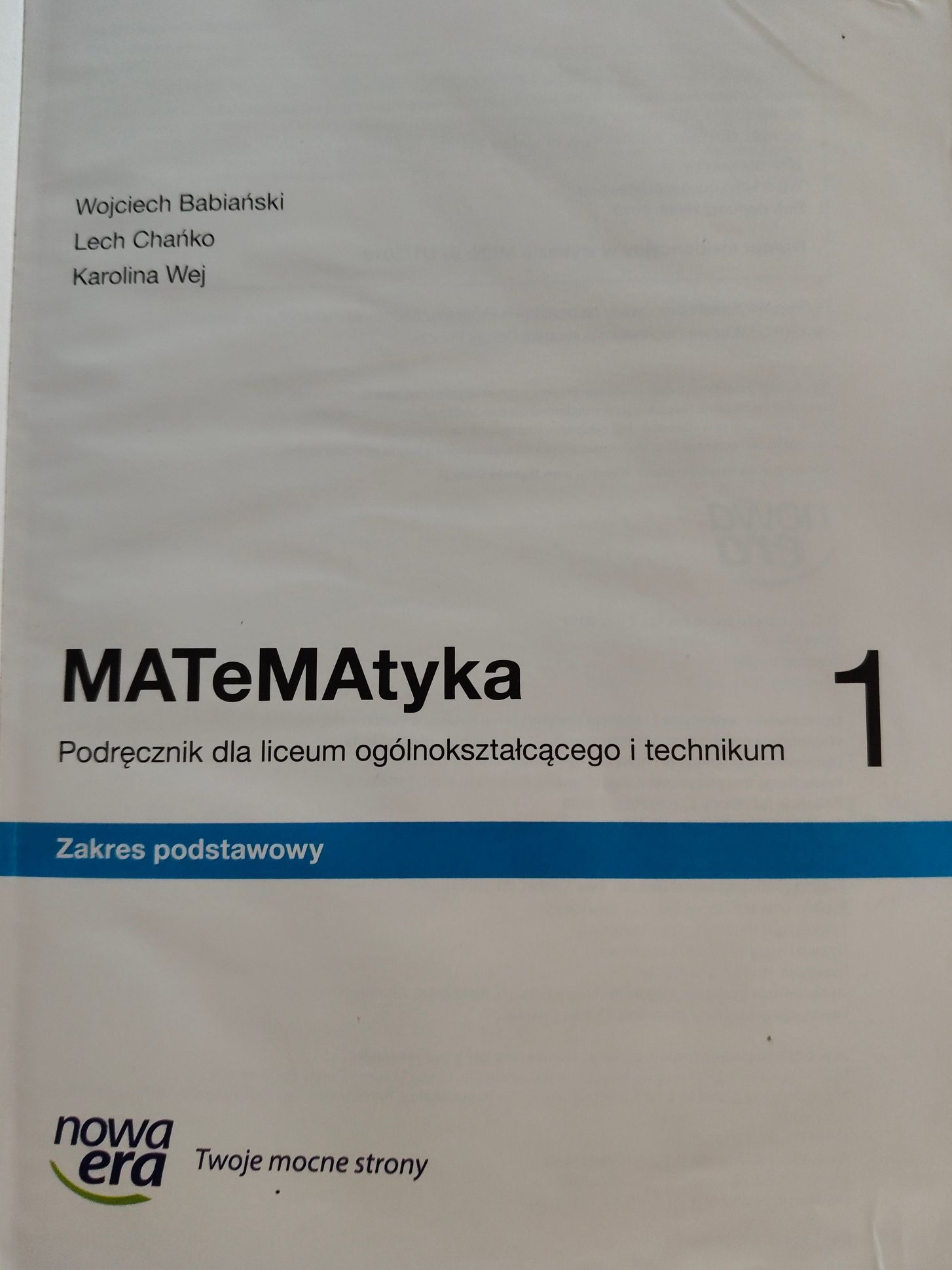 Podręcznik z matematyki 1, zakres podstawowy