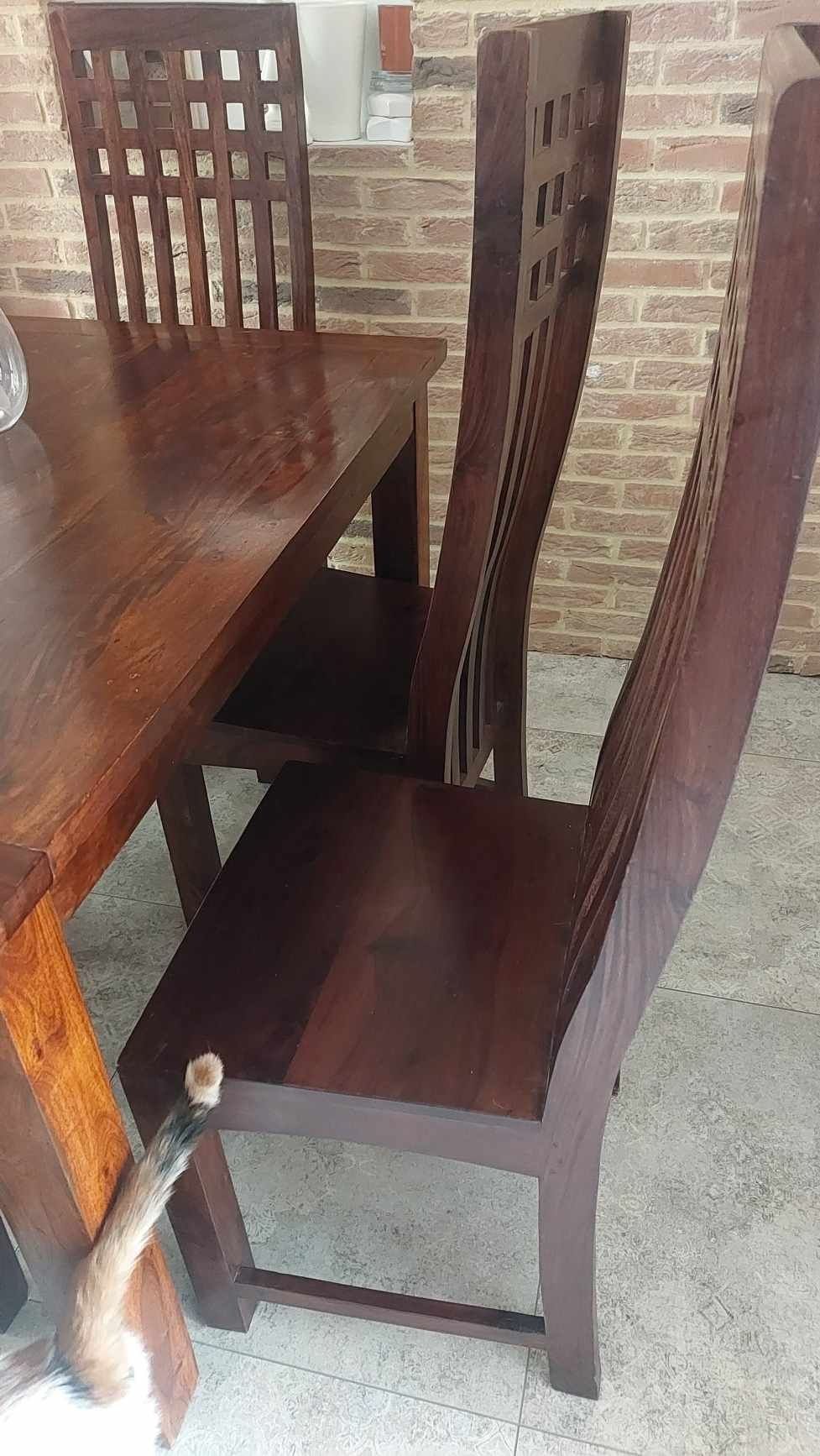 Krzesło  teak lite drewno styl kolonialny 6szt.