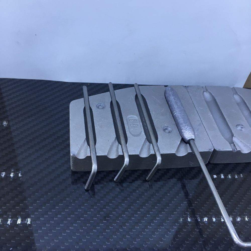 Molde para chumbeiras furadas,  10, 15, 25 e 35g