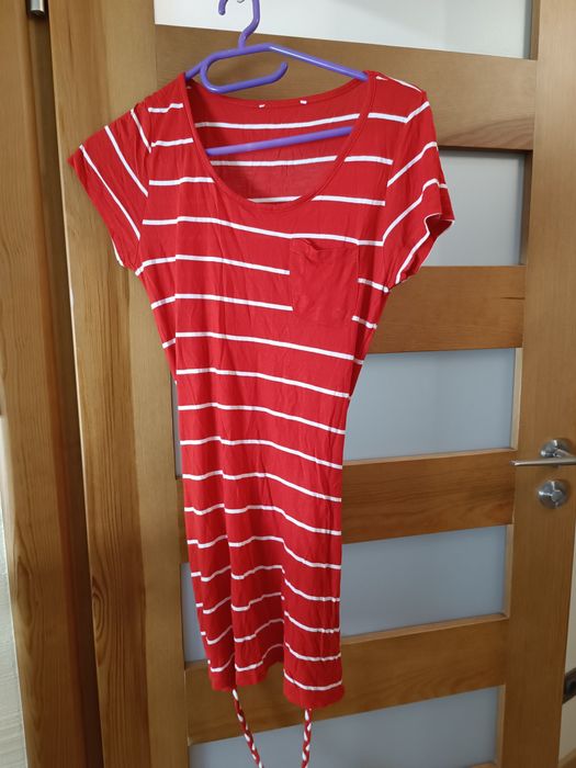 Tunika w paski czerwono białe