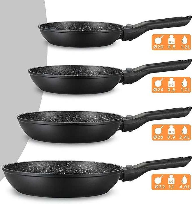 Patelnia tradycyjna Divory 24 cm ze zdejmowaną rączką