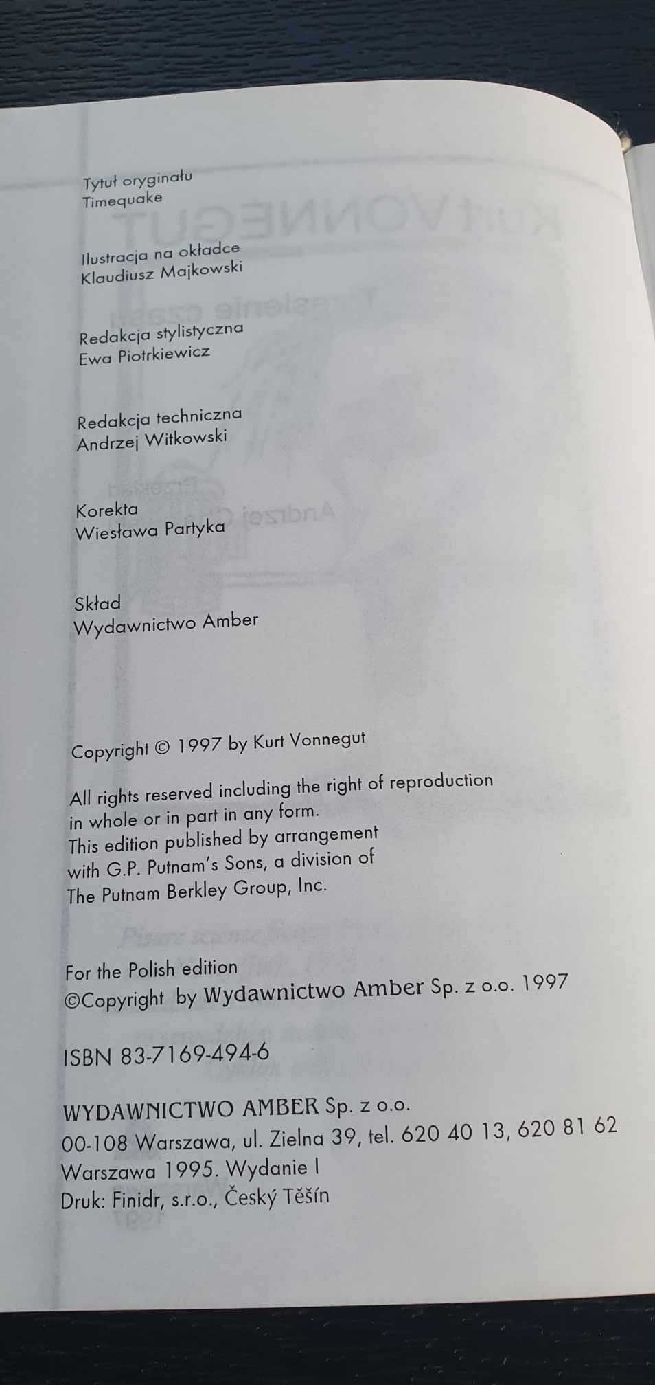 Trzęsienie czasu Kurt Vonnegut