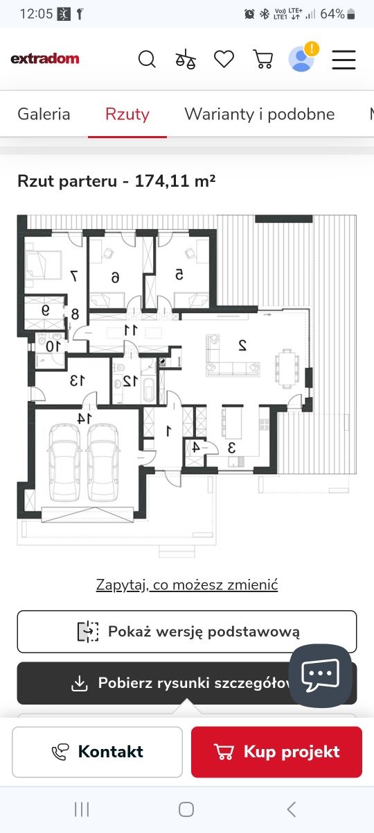 Projekt domu Przejrzysty D27 lustrzane odbicie