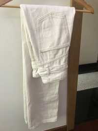 High waist calças brancas