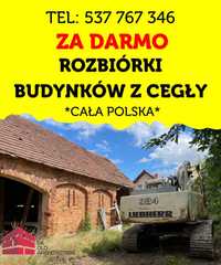 rozbiórka za darmo cegła dom stodoła rozbiórki budynków z cegły