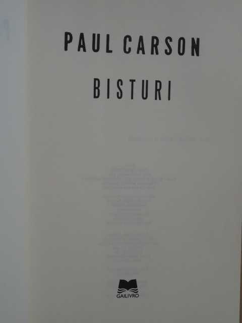 Bisturi de Paul Carson - 1ª Edição