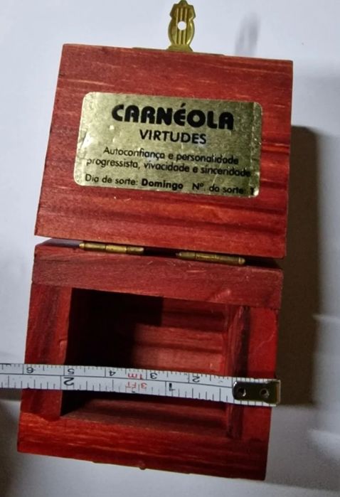 Caixa de Madeira Maciça Artesanal "Signo Leão" Vintage