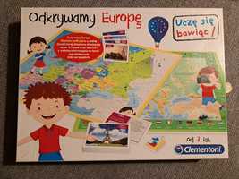 " Odkrywamy Europę " Clementoni " puzzle + karty edukacyjne JAK NOWE