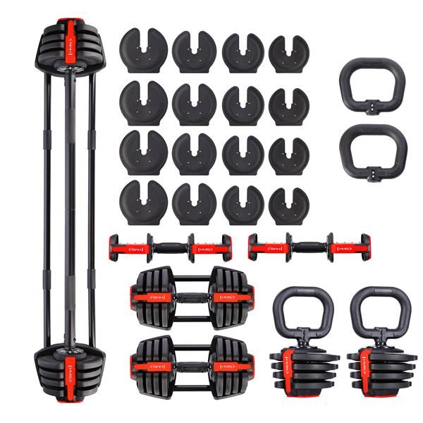 sgr18 pro set 3w1 zestaw regulowanych sztangielek 41 kg hms