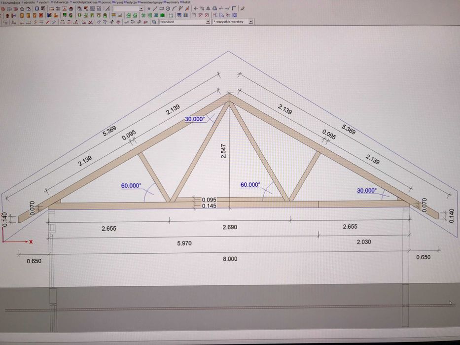 KONSTRUKCJA dom modułowy drewniany szkieletowy parterowy PARTERO 110
