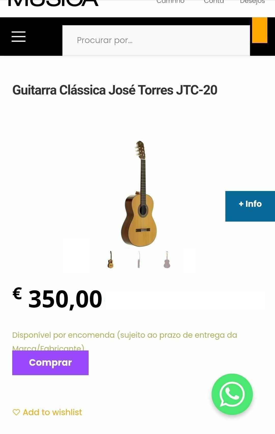 JOSÉ TORRES JTC-20 Guitarra Clássica violão