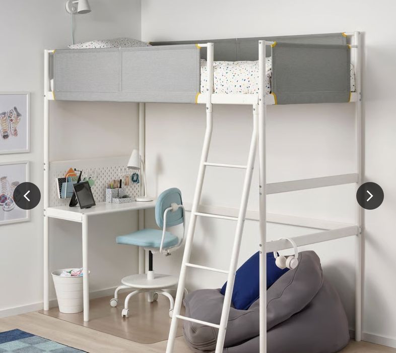 Łóżko piętrowe z biurkiem  Ikea