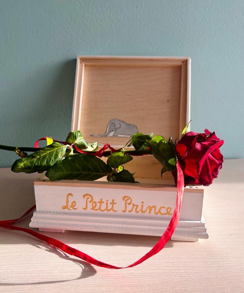 Pudełko ręcznie malowane Mały Książę handmade