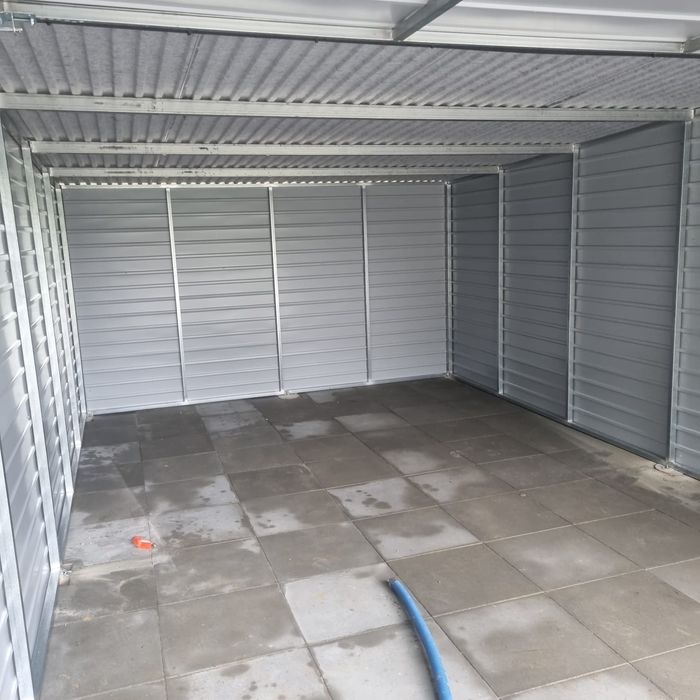 Garaż blaszany 3.5x6m solidna konstrukcja profil zamknięty ocynkowany