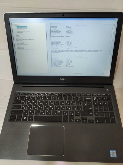 Dell P62F 5568 Разборка материнская плата BKD40 LA-D822P Intel i5 7200