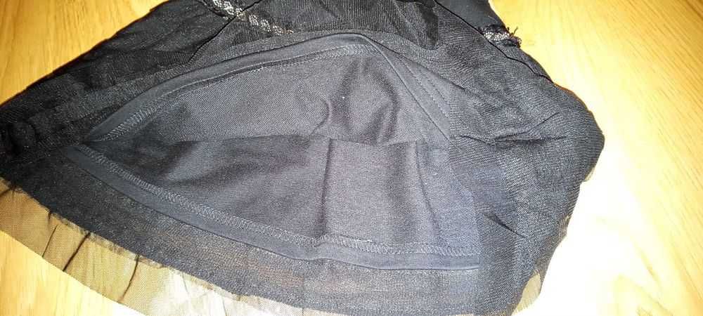 Czarna,elegancka,wizytowa sukienka z długim rękawem dla dziewczynki 98