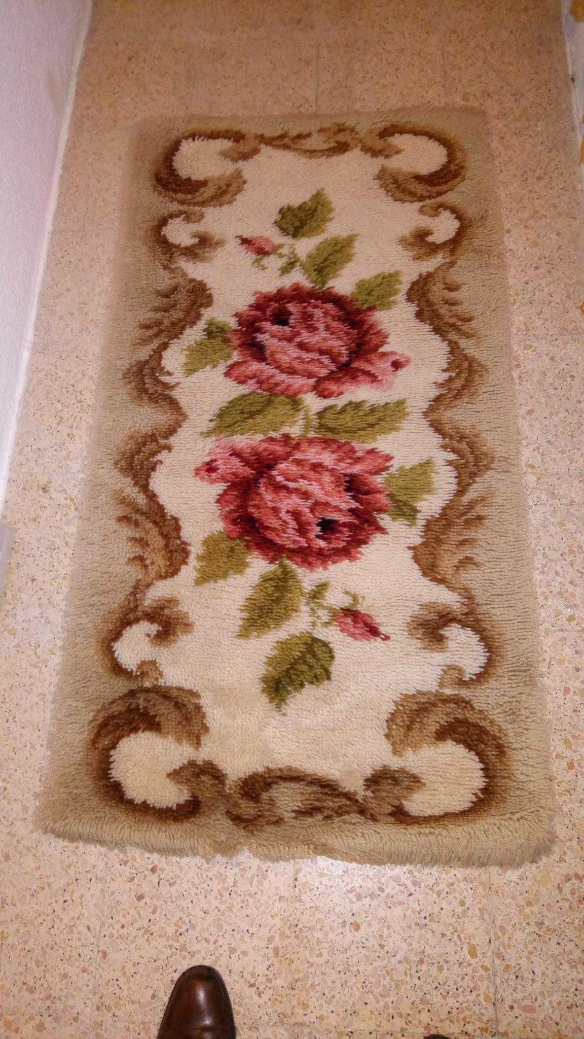3 tapetes de lã 60 cm x 1,2 m padrão rosas lindíssimos óptimo estado