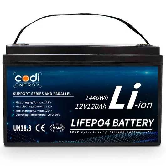 Аккумулятор Codi Energy LiFePO4 12/120AH (1440W*h) для ИБП (UPS) акція