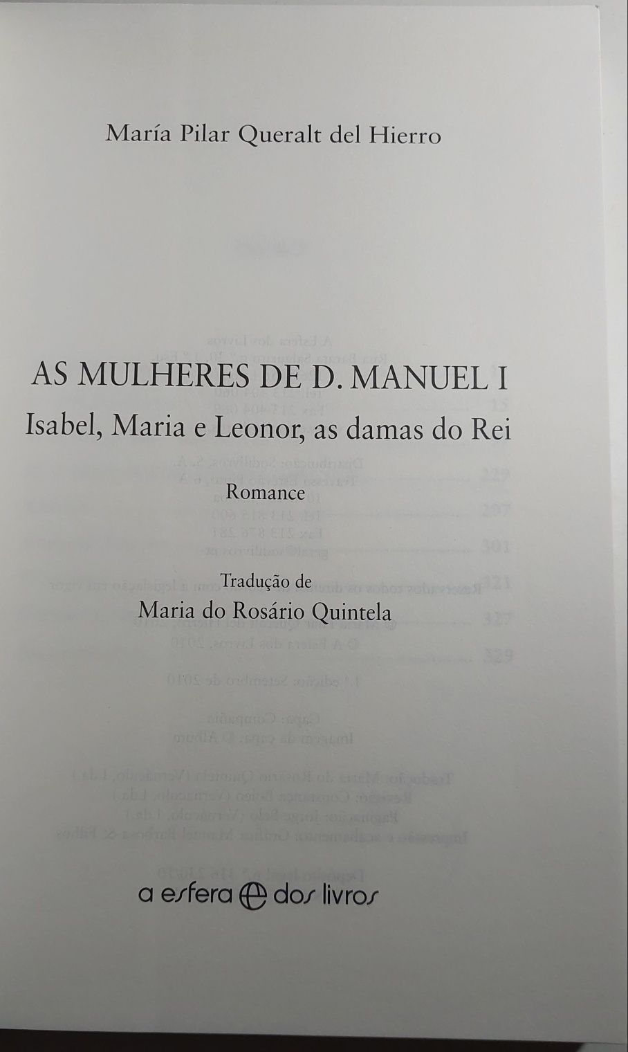 As Mulheres de D. Manuel I - Maria Pilar Queralt del Hierro (2010)