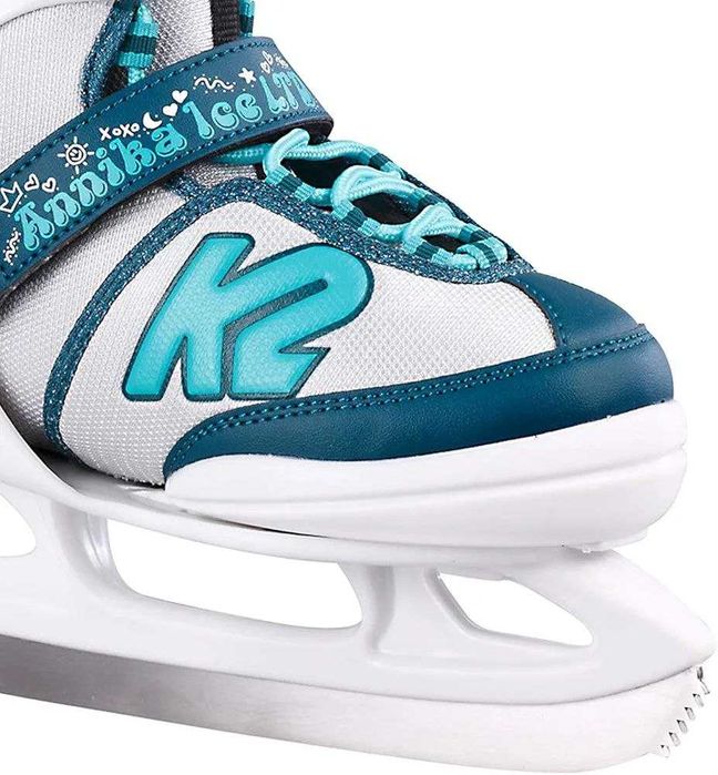K2 Łyżwy dziewczęce Annika Ice Ltd, białe - niebieskie,